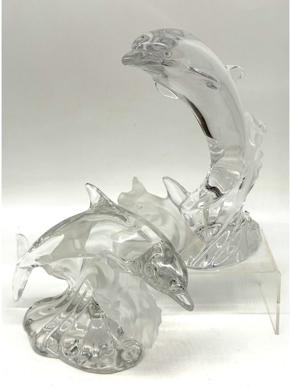 Lenox 1994 & 1996 Dolphins Germany Ocean Fish Nautical Waves Glossy Frosted SEE